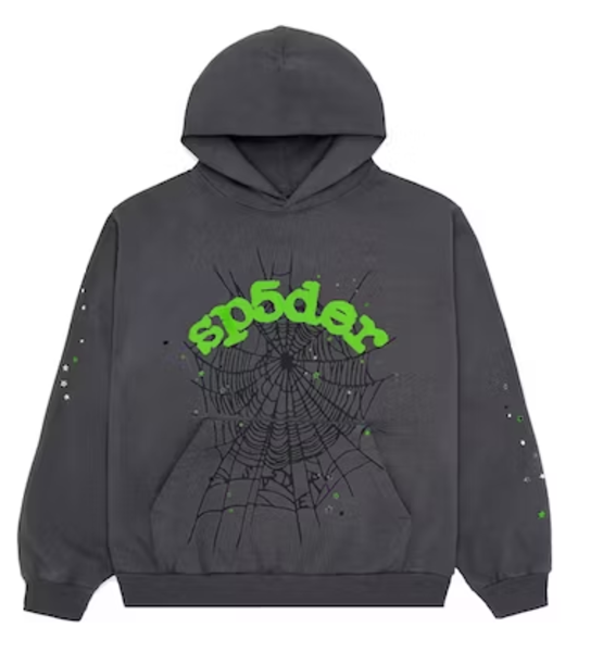 Sp5der Wait Web Hoodie Slate Grey