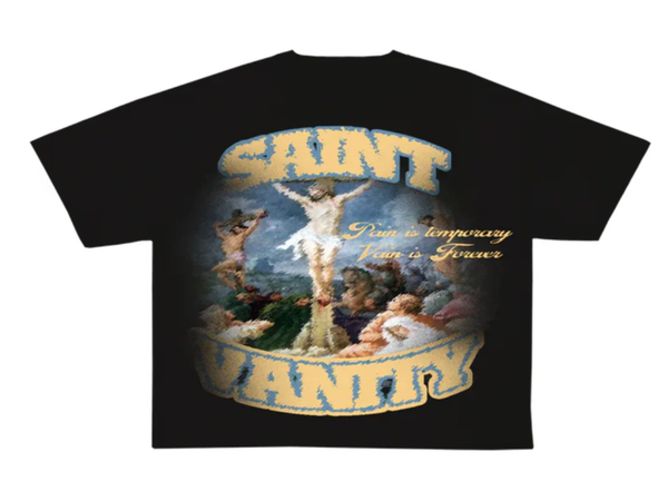 SAINT VANITY BLURRY CROSS T-SHIRT