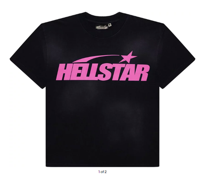 （NFC TAGGED)  Hellstar Classic T-Shirt (Regular Print) 'Black/Pink'