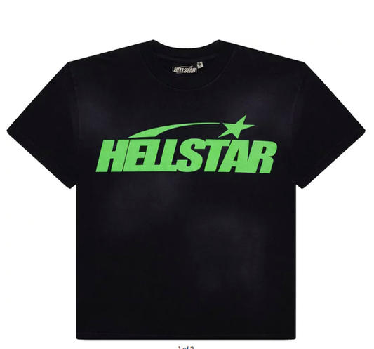 （NFC TAGGED)  Hellstar Classic T-Shirt (Regular Print) 'Black/Green'